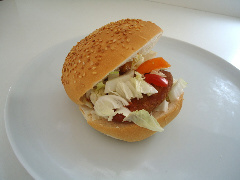 Hamburger kuřecí ostrý